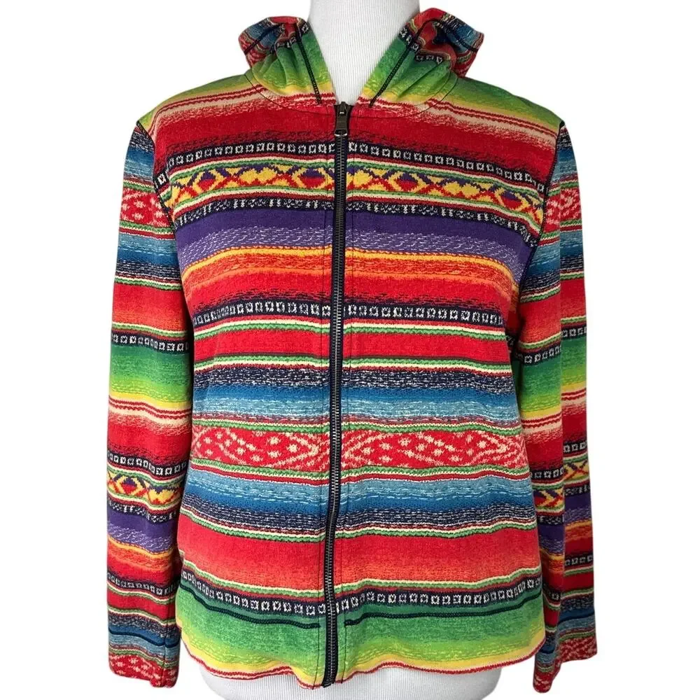 Lauren Jeans Co Ralph Lauren Baja Stripe Zip Hoodie, Rare, Vintage Y2K, XL - Picture 3 of 12